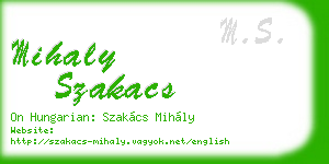 mihaly szakacs business card